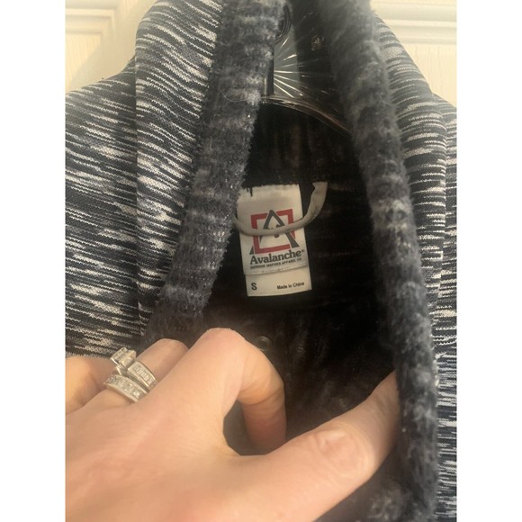 Avalanche Womens Sweatshirt Small Black Space Dye Fleece Snap Neck Pullover Soft - Picture 6 of 13